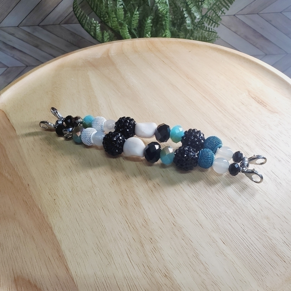 Beaded Medical ID Bracelet with Jeweled Beads and Tag